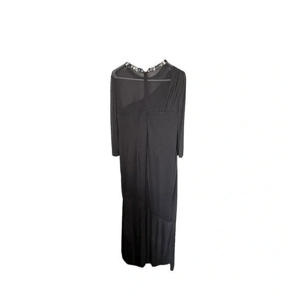 Gray Evening Gown with Rhinestone Neckline 14 - Picture 7 of 8